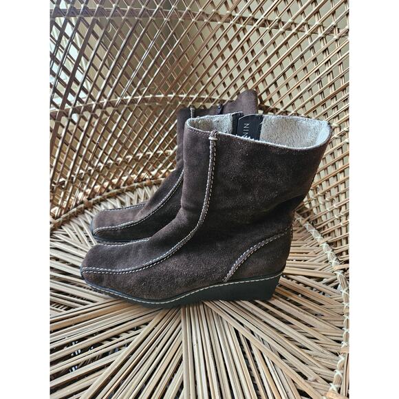 Nine West Suede Mid-Calf Wedge Boots – Size 9 - Picture 1 of 7